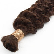 Load image into Gallery viewer, Medium Brown Deep Wave Bulk Human Hair Extensions
