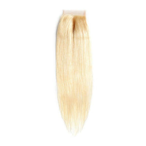 Russian Blonde Human Hair Straight Closure