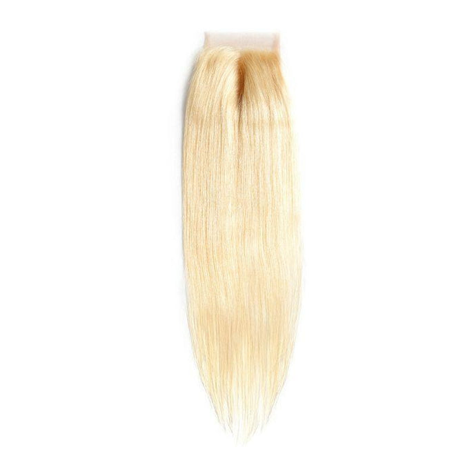 Russian Blonde Human Hair Straight Closure