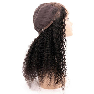 Kinky Curly Human Hair Lace Closure Wig