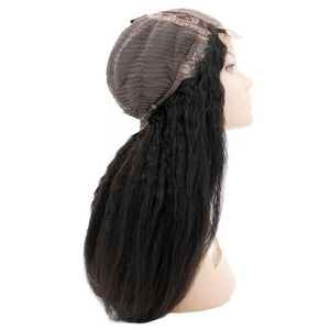 Kinky Straight Human Hair Lace Closure Wig