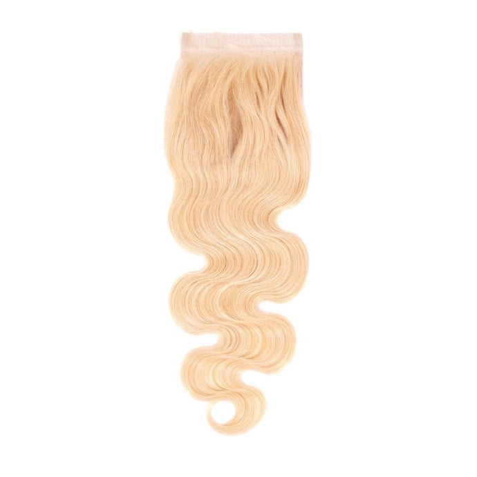 Russian Blonde Human Hair Body Wave Lace Closure